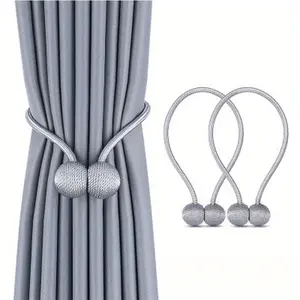 2pcs/pair Magnetic Curtain Tiebacks, Earphone Design Curtain Holdbacks, Bathroom Shower Curtain Accessories, Home Decor Curtain Buckles, Unique Decorative Curtain Drape Clips, Window Decorations Supplies