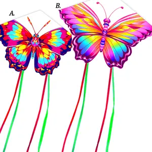 Outdoor Fun Sports  Beautiful Easy-Fly butterfly Kite With Handle And String Good Flying For All Ages