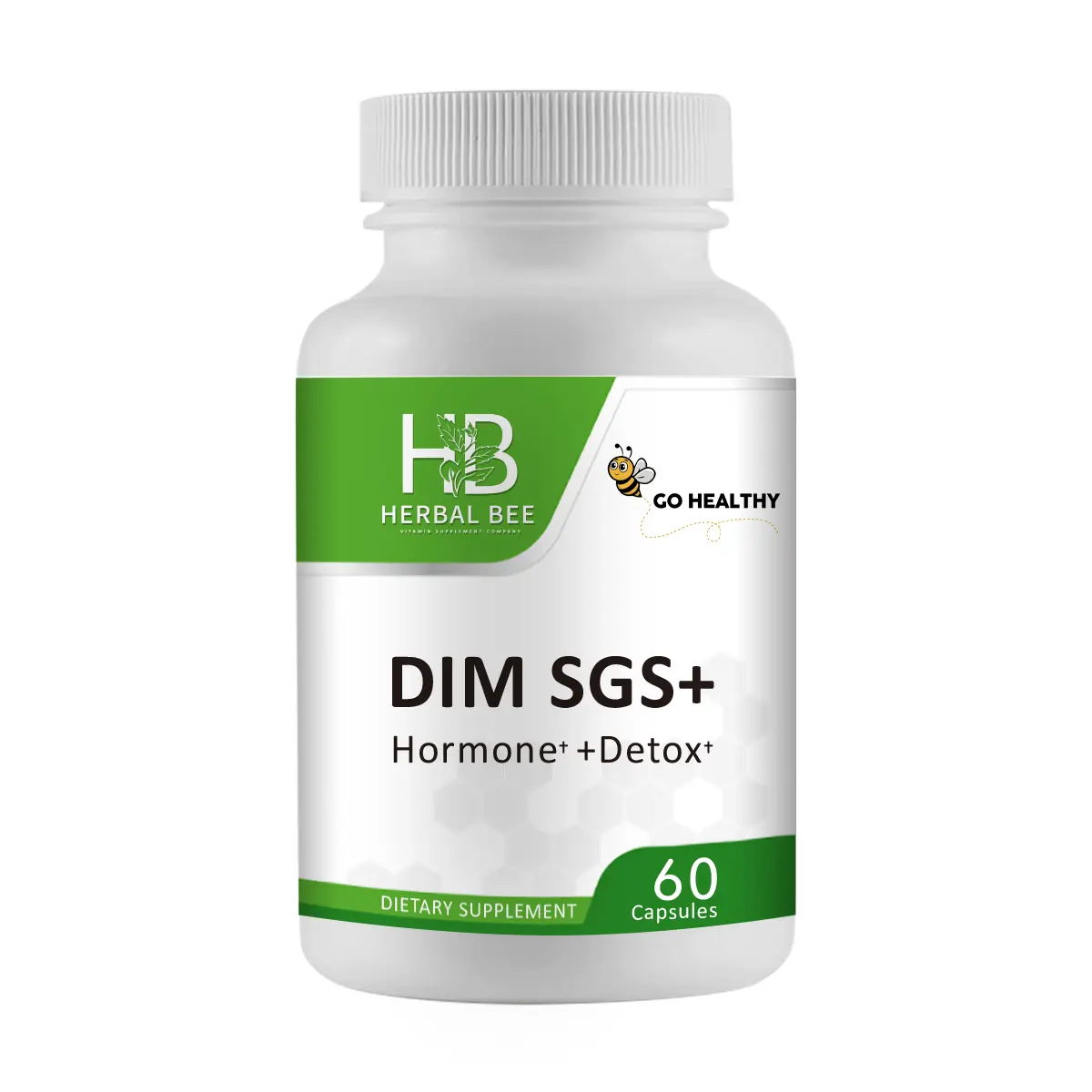HERBAL BEE DIM SGS+ Hormone + Detox – Oral Dietary DIM Supplement for Men Women Supports Menstrual Health, Improves Digestion, Metabolism Booster For Women, Anti-Oxidants – 100% Natural (60 Capsules)
