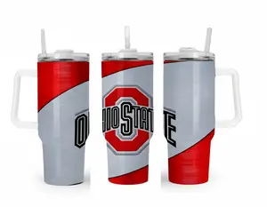 Ohio State 40oz Tumbler Stainless Steel Ice Cold 24h Full Wrap, Best Present for Ohio State Lover and Fan