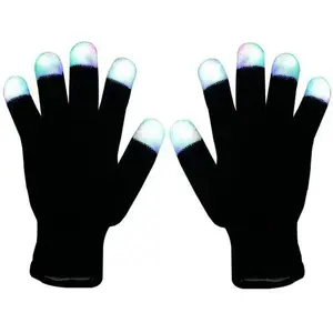 Flashing LED Glow Finger Gloves |   Rave Party Concert Essentials |   Light-Up Gear for Nighttime Fun