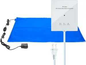 Briidea Wireless Weight-Sensing Bed Alarm System with 20in by 28in Nylon Bed Pad, 300ft Range, 5V Plug, Adjustable Volume for Elderly Home Fall Prevention Safety