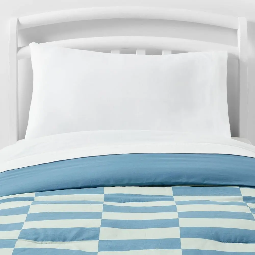 Pillowfort Toddler Kids' Comforter Cotton Shell Year-Round Use Checker