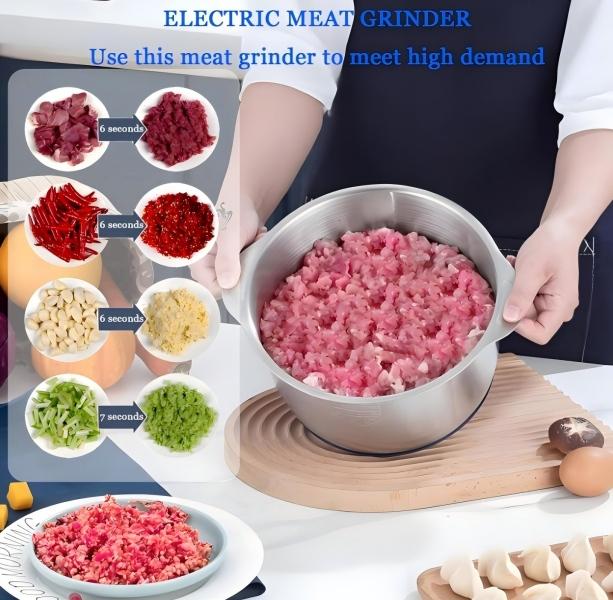 5L Electric Food Processor | 6-Blade Multi-Function Kitchen Chopper for Meat, Vegetables & Baby Food | BPA-Free Stainless Steel