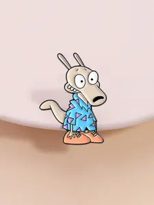 Rococo Modern Life Brooch Triangle Pattern Shirt Sandbag Kangaroo Replica, 90s Retro Animation Design, Nostalgic Fan Collection Jewelry, Clip