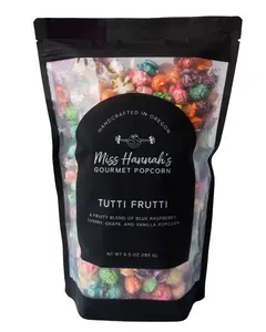 Miss Hannah's Gourmet Popcorn Tutti Frutti 6.5 oz Handcrafted in Oregon Fruity Blend