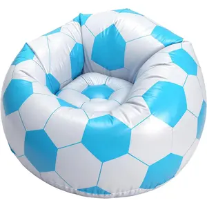 41 Inch Inflatable Soccer Ball Bean Bag Chair Portable Lazy Couch PVC Air Cushion Sofa for Adults Teens Living Room Bedroom Balcony Garden