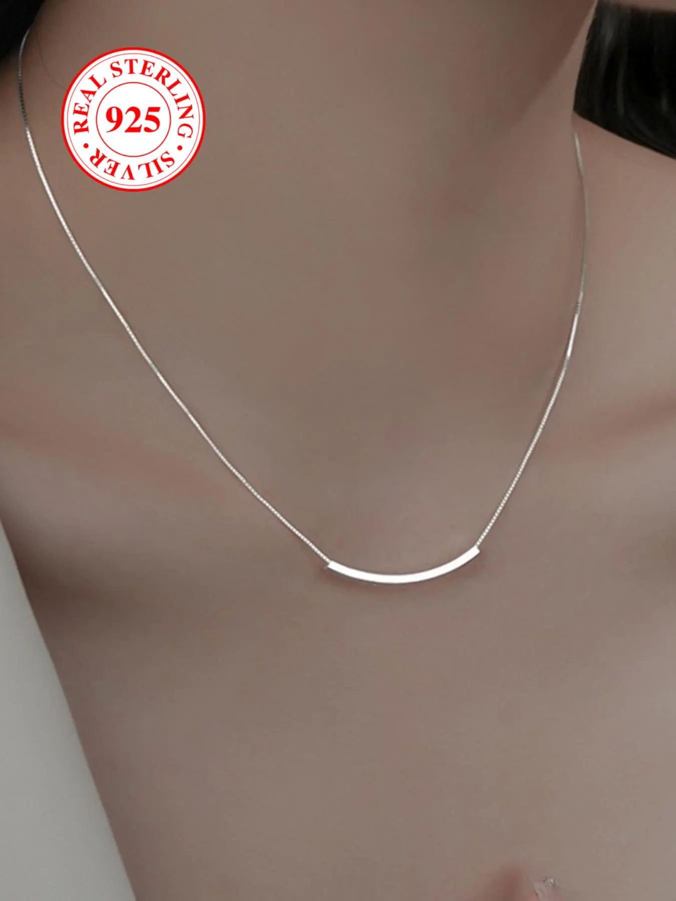 S925 Sterling Silver Women's Elegant Minimalist Chain Necklace, Exquisite Trendy Necklace, Minimalist Pendant Necklace, Dainty Necklace, Daily Wear Necklace, Chic Gorgeous Jewelry As Gift for Girlfriend, Minimalist Necklaces