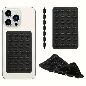 2-Pack Versatile Silicone Phone Grip, Mobile Phone Holder, Double-Sided Suction Cup Design, Strong Adhesive Stand for iPhone & Android, Perfect for Selfies & Videos