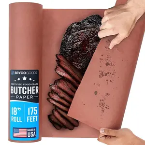 18"x175' Pink Butcher Paper Roll, Food-Grade Unbleached Uncoated Unwaxed Peach Paper, USA Made for Smoker BBQ Grilling and Smoking Meat