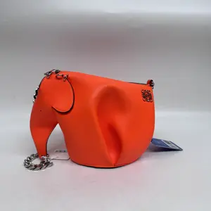Pre-owned Calfskin Crossbody Bags Loewe Elephant Orange Calfskin