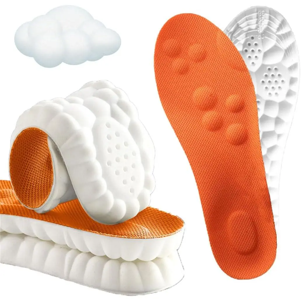 4D All Season Cloud Soles for Men and Women Comfortable Memory Foam Insoles with U-Shaped Cup and Shock Absorption for All Shoes - Foot Pads