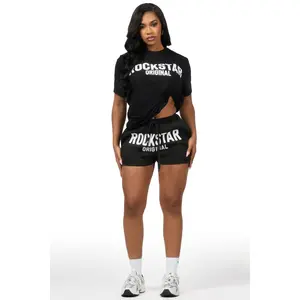 Sabrina Black/White T-Shirt Short Set