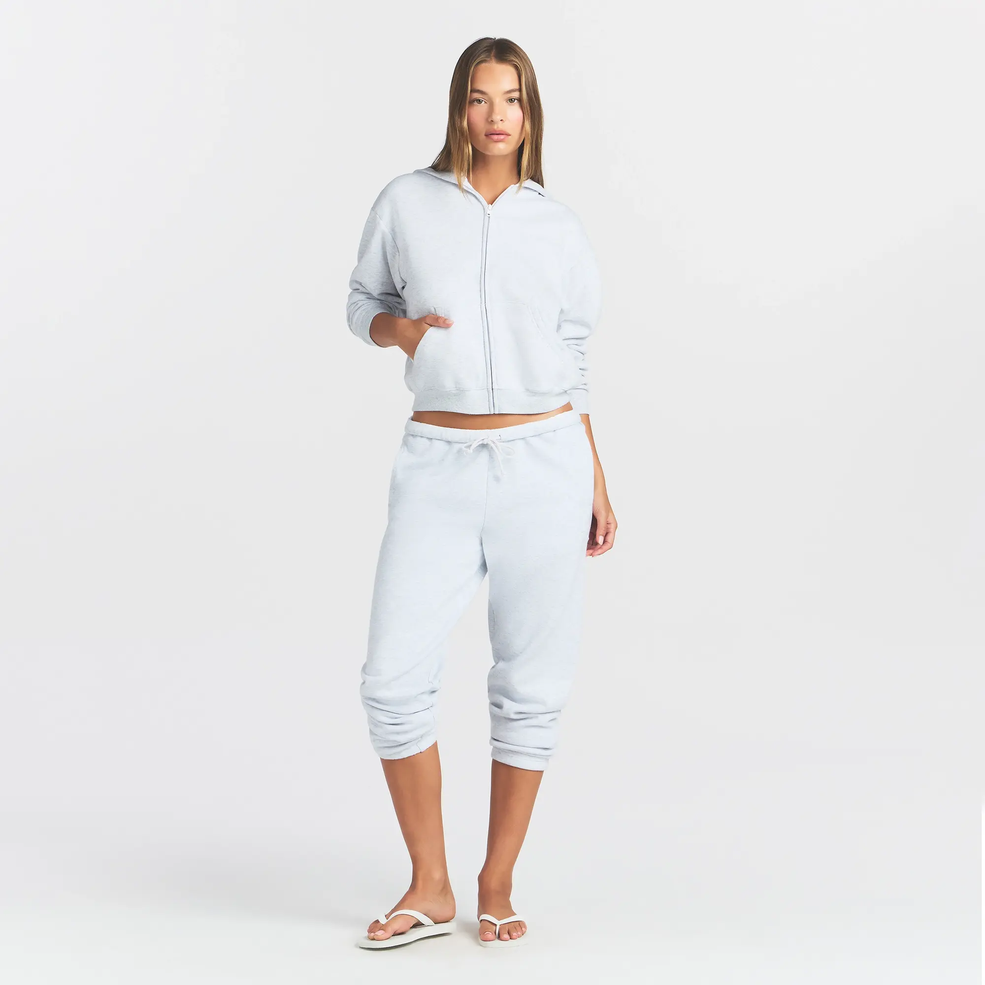 SKIMS COTTON FLEECE JOGGER & ZIP UP HOODIE