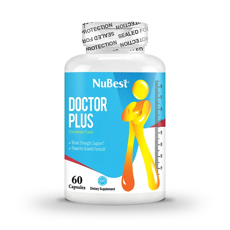 NuBest Doctor Plus | Growth Support Supplement with Calcium, Collagen, Vitamin D3 & K2, Development & Brain Health for Teens Ages 10+