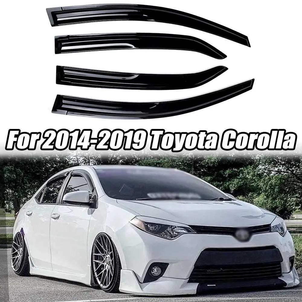 Smoked Window Visor Sun Rain Guards, Vehicle Accessories for 2014-2019 Toyota Corolla - Sleek Vent Shades for Fresh Air, All-Weather Protection, Durable Exterior Upgrade