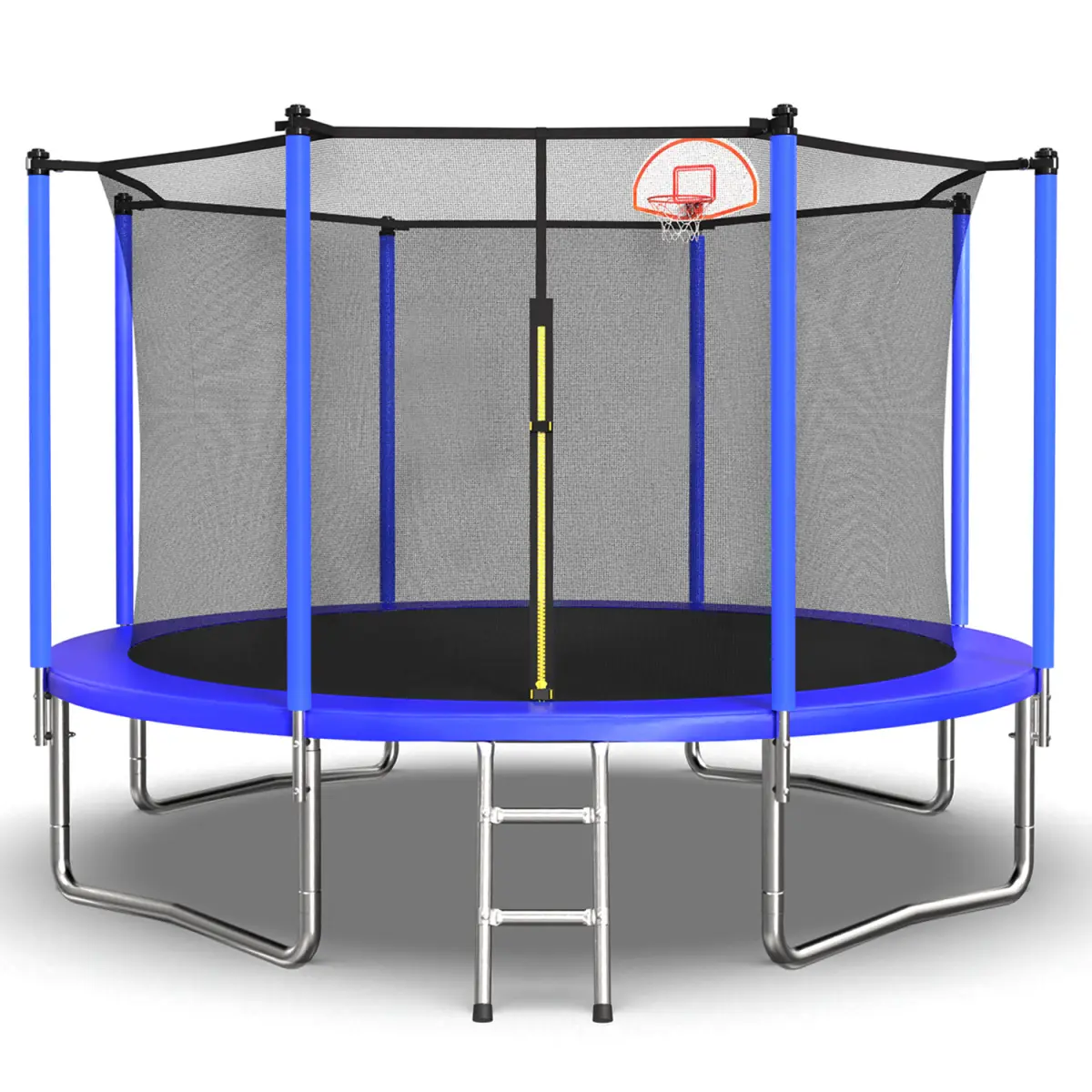 12FT Trampoline for Kids & Adults with Basketball Hoop and Ball ,Recreational Trampolines with Safety Enclosure for Back Yard Outdoor