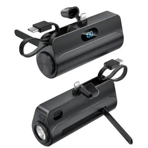 Portable Charger for iPhone,Mini Portable Charger Power Bank 5000mAh,Mini Cute Power bank with Built-in Cables,Compact PD 5v/2.0A Fast Charging Battery Pack Compatible for iPhone 14/14 Plus/Pro Max/13/12/12 Mini/11/XS/XR/X/8/7/6/6s//Samsung/Huawei Andriod