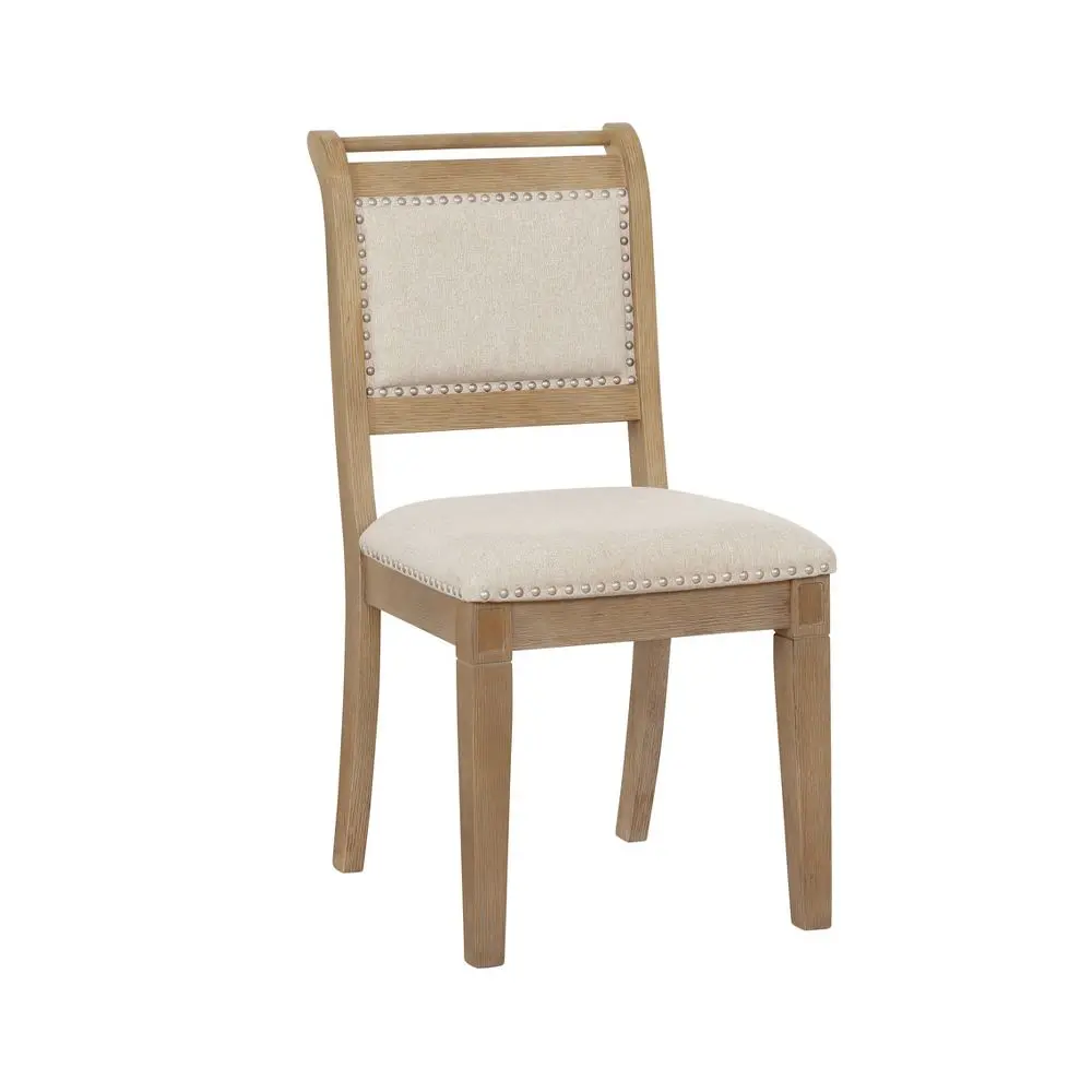 Linon Rustic Armless Upholstered Dining Chair - Rubberwood Frame, Adult (18 Years and Up), Seat Height 18.5 in, 18-18.9 in Depth, 36 Inches (H) Indoor Dining Chairs