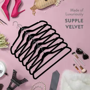 10 pcs velvet hangers.non-slip, no marks, extra thick design,.45 cm length, suitable for men’s suits, coats, and dresses -ideal for home use and space-saving storage