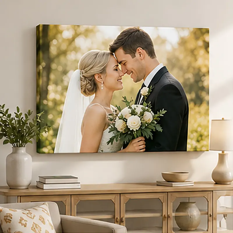Custom Wedding Photo Canvas Print | Personalized Anniversary Gift for Couples | Gallery Wrapped Canvas Wall Art | Wedding Memory Keepsake | Made in USA