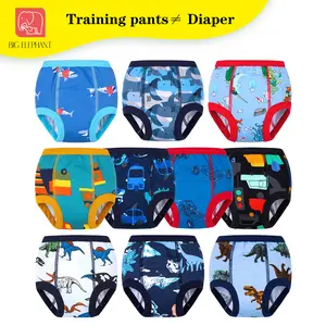 BIG ELEPHANT 10-Pack Kids’ Cotton Training Underwear – Soft, Washable Potty Pants for Boys and Girls (12M–10Y) Toddler