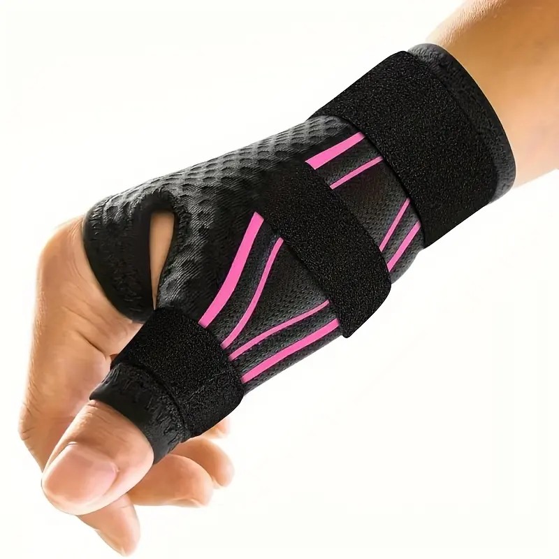 Ergonomic Thumb Brace for Wrist Support, Adjustable Polyester Wrap with Heavy-Duty Straps for Pain Relief, Fits Left/Right Hand for Adults, Ideal for Work From Home, Polyester Clothes, Left/Right Fit, Prop 65 Safe