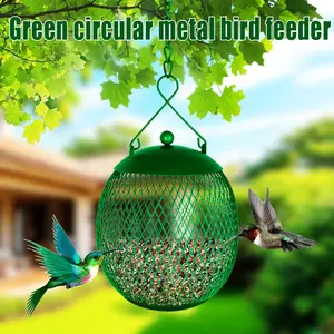 Bird Feeder,Green Hanging Bird Feeder Cage,Bird Feeding Station,Outdoor Bird Feeder With Hooks,Hanging Bird House, Pet Supplies, Front Porch Decor