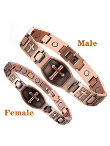 99.99% Pure Copper Magnetic Wearable Bracelet, 3500 Gauss Strength, Adjustable Design, Fashionable Copper Jewelry Gift for Men and Women