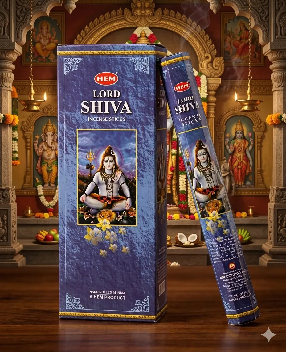 Incense Lord Shiva, Hight Quality Handcrafted in India - 1 Tube