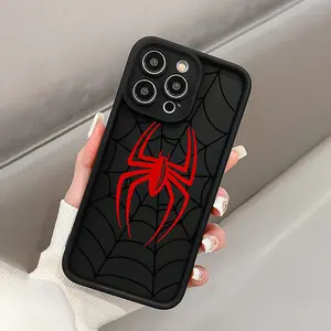 Spider Pattern Phone Case, Soft, Lightweight Full Coverage, Anti-Slip, Shockproof, Fingerprint Resistant, Suitable for Apple iPhone 17promax 17pro 17plus Air 16plus 15 14 13 12 11 X XR