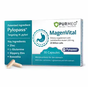 Targeted Balance H. Pylori Probiotics - 5-in-1 High-Efficiency Formula, Vegan, 20 Billion Cells, Daily Gut Health, Gastric Support, Digestive Comfort & Stomach Lining Protection - Pylopass Lactobacillus reuteri DSM 17648 ,Supplement , Healthcare