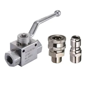 Tool Daily High Pressure Washer Ball Valve Kit - Connects 3/8 Inch Quick Connect Power Washer Hose at 4500 PSI