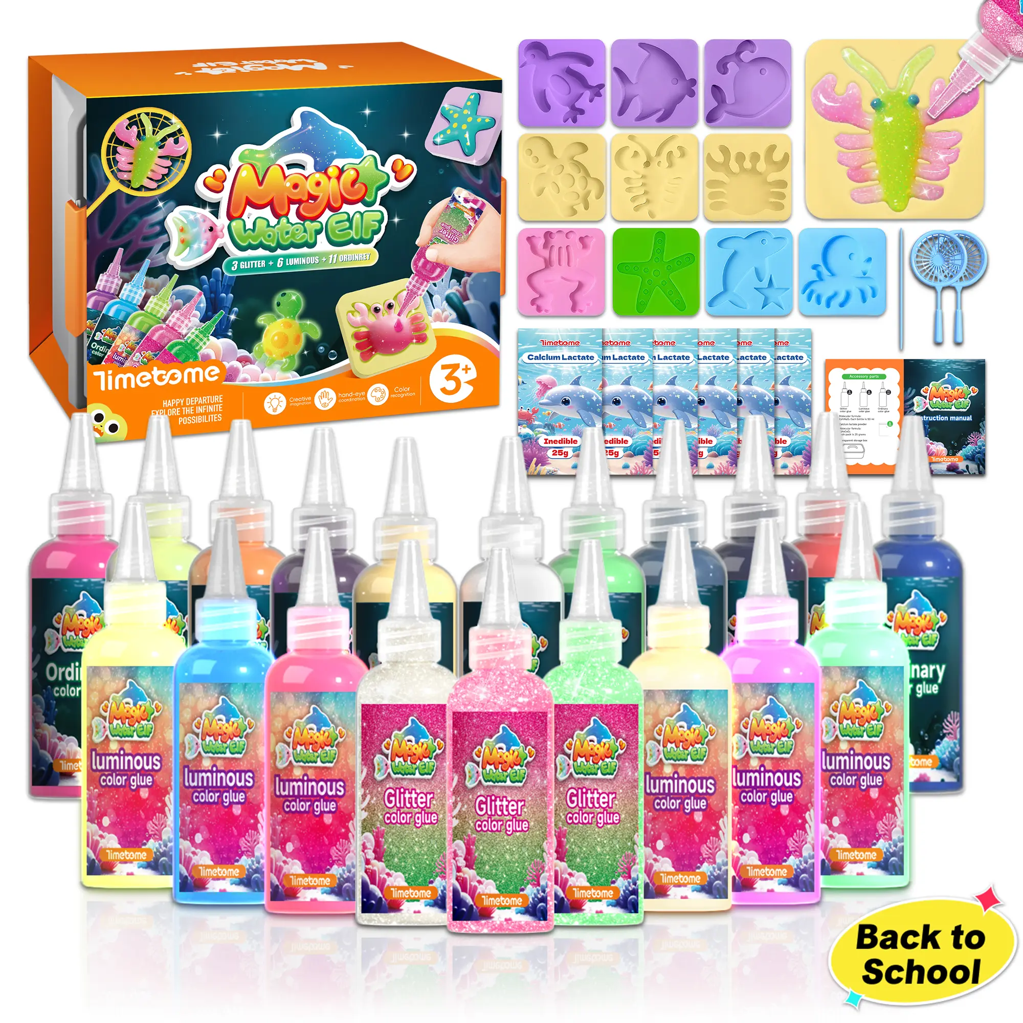 TIMETOME Magic Water Elf Craft Kit - Eco-Safe Gel Aqua Fairy Set, Educational Color Coordination Toy, Creative Sea Creature Water Pet, Christmas Gift Pool Toy, Crafts
