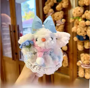 Cute Lop-Eared Bunny Plush Keychain – Soft Fluffy Bag and Backpack Charm, Adorable Pendant for Keys, Car, and Gifts, Perfect Valentine's Day Accessory for Her