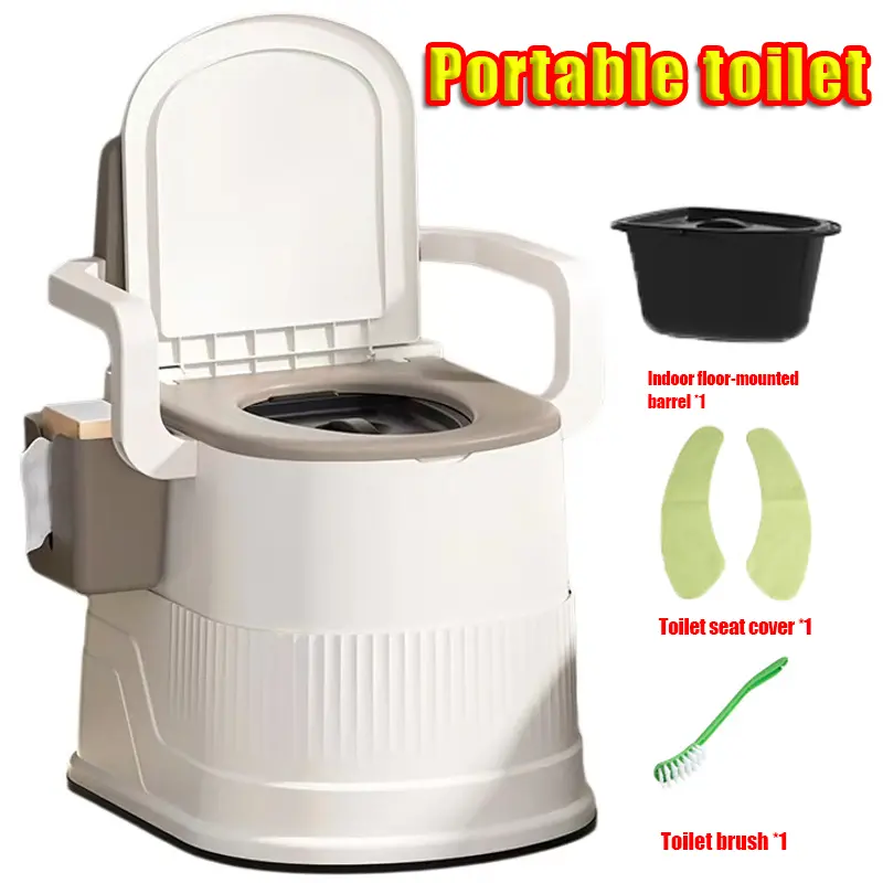 Bedside Commode, Upgraded Safety Commode Toilet for Elderly and Disabled, Potty Chair for Adults with Detachable Armrest, 15.6" Seat Width, 250lbs Heavy Duty - Bedside Commodes for Seniors