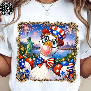 [Sale up to 50%] [Free Ship] Goose Chill the Fourth Out T-Shirt, Funny Patriotic Goose Shirt, Goose 4th of July Humor Shirt, Retro USA Vibes Independence Day Goose Summer
