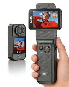 SJCAM C400 4K Pocket handheld Vlogging Camera ,Detachable Camera & Grip, Long-Lasting 420 Mins , 6-Axis Stabilizer Action Camera , 2.29''Touch Rotatable Screen ,154° Pov , Waterproof, with Helmet Mount Kits,Portable Handycam Camcorder