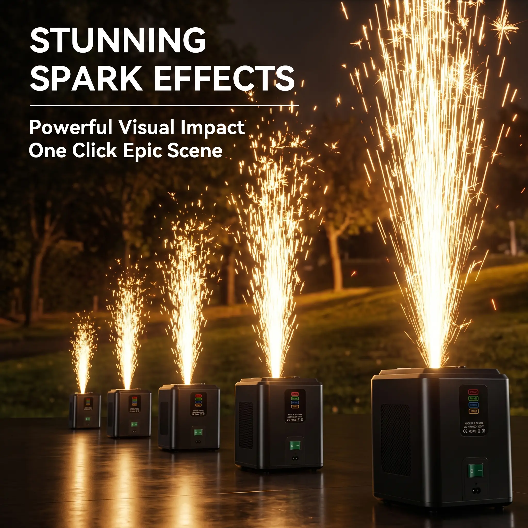 Mini Cold Spark Machine - The Ideal Choice For Weddings, Parties, Outdoor Events And Stage Performances. Safe And Reliable Non-Heated Spark Effect.(Not Include Material)