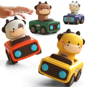 iPlay, iLearn Press and Go Car Toys for Toddlers 1-3, Baby Animal Racing Cars, Infant Play Vehicle Set, Baby Push Go Friction Car Toys for 6-9-12-18 Months, 1st Birthday Gifts for 1-2 Years Old Boys