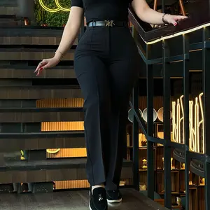 ChicMe Women's High Waist Straight Leg Work Pants Business Casual Trousers Thick Thigh Fit Elegant Basic Fitted Work Outfits