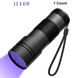 12LED Mini UV Flashlight, Black Light, Portable Durable Handheld UV Light, Pet Urine Test Detector, Camping Lighting for Outdoor Camping Hiking