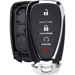 car stuffKey Fob Shell for Chevrolet 2016-2020, 4-Button Smart Key Case Cover Replacement for Chevy HYQ4AA/HYQ4EA