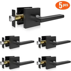 【Summervibes】VEVOR Passage Door Handle 5 Pack Matte Black Door Lever Interior Reversible Lever