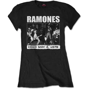 Women's Ramones Shortsleeve Jersey T-Shirt, CBGB 1978 Print, Quality Fabric, Lady-Focused, X-Large, Matching Bottom Option