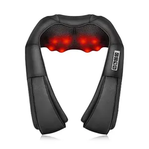 【Mother's Day Gift】Heated Back  Portable Rechargeable Shiatsu Massager, Neck Muscle Relaxation Massager, Vibration Heating Device Suitable for Family Relaxation, Gift for Parents