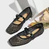 Women's Fashionable Studded Decorated Ballet Flats, Elegant Comfortable Flat Shoes for Daily Wear, Everyday Wear Footwear, Casual Trendy Ballerina Flats for Women & Girls
