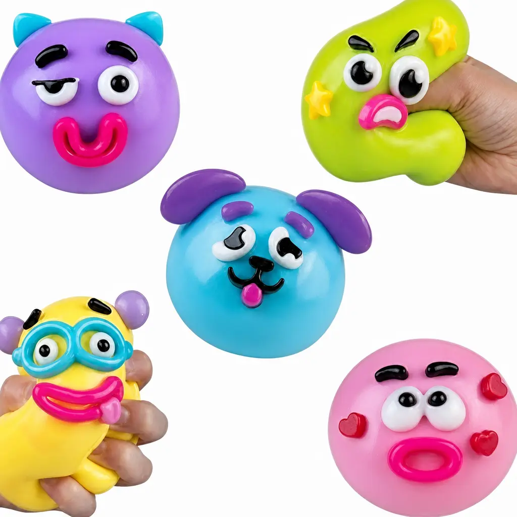 NO Smushers Funny Face Soft Vinyl Toys ultra soft Sensory Dogs And 