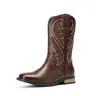BRUNO MARC Men's Western Cowboy Footwear - Embroidered Slip-On Square Toe, Orthotic Support, Durable Rubber Sole, Synthetic, Multi-Size, Grippy, Retro, Breathable Mesh-Covered EVA, Casual Anniversary Outdoor Walking Shoes
