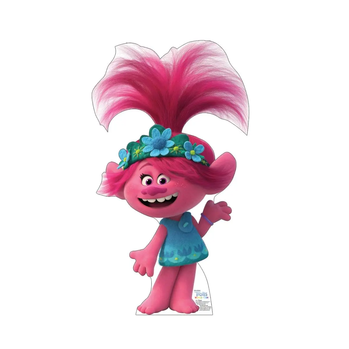 212 MAIN Advanced Graphics Single-Side Trolls World Tour Poppy Print Cardboard Cutout - Large 45x25in Lifesize, Decorations Supplies, Stand-Up Easel, Photo Props, Home Decor Accessory